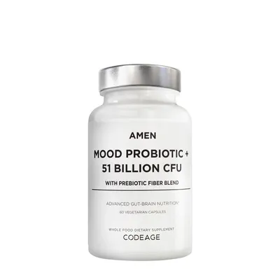 Codeage Amen Mood Probiotic 51 Billion Cfu + Prebiotics Healthy - 60 Capsules (30 Servings)