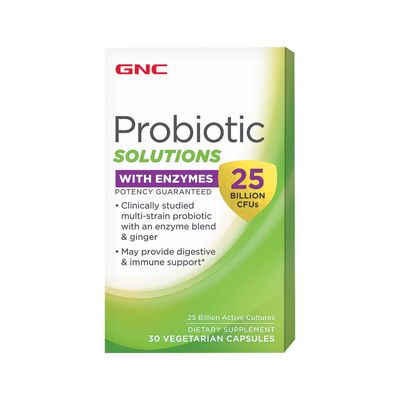 GNC Probiotic Solutions with Enzymes 25 Billion Cfus Healthy - 30 Capsules (30 Servings)