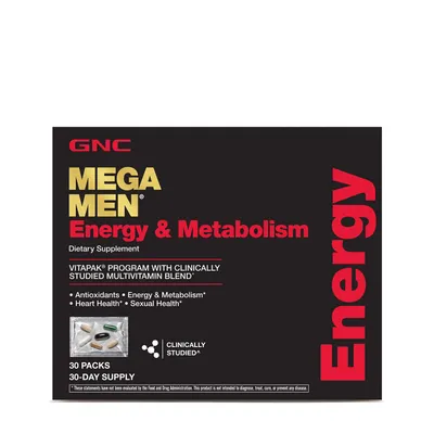 GNC Mega Men Energy & Metabolism Vitapak Program (30 Servings) Vitamin B - 30 Packs