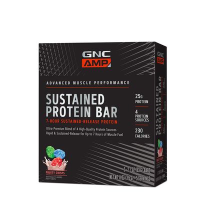 GNC AMP Sustained Protein Bar - Fruity Crisps - 5 Bars