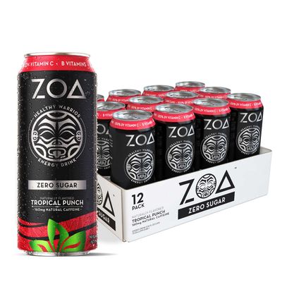 ZOA Zero Sugar Energy Drink - Tropical Punch - 12 Cans