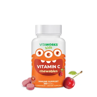 VitaWorks Kids Vitamin C 250Mg Vitamin C - 120 Chewables (120 Servings)