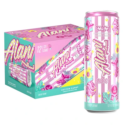 Alani Nu Energy Drink Vegan - Cotton Candy 12Oz. (12 Cans)