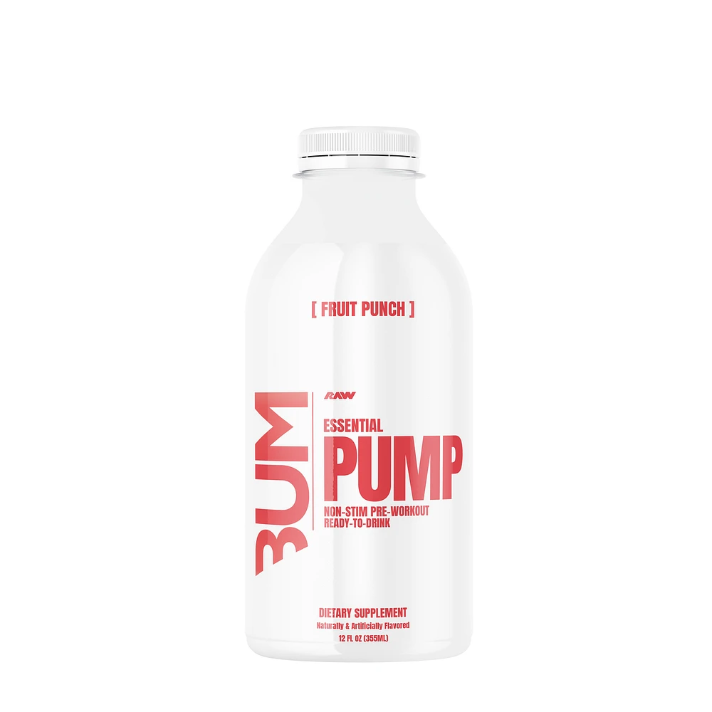 Raw Nutrition Pump Non-Stim Preworkout Rtd - Fruit Punch - 12Oz. (12 Bottles)