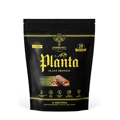 Planta Plant Protein Vegan - Chocolate Caramel Candy Bar (14 Servings)