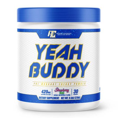 Ronnie Coleman Signature Series Yeah Buddy Pre-Workout Energy Powder - Strawberry Kiwi (30 Servings) - 30 Scoops