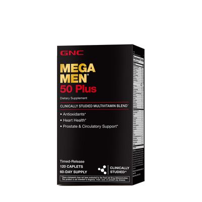 GNC Mega Men 50 Plus Multivitamin - 120 Capsules