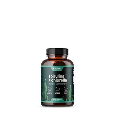 SNAP Supplements Organic Spirulina + Chlorella - 120 Capsules (30 Servings)