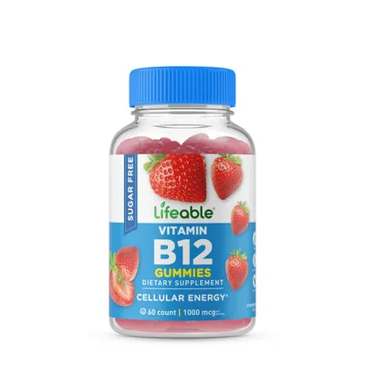 Lifeable Sugar Free Vitamin B12 1000Mcg Vitamin B - 60 Gummies (30 Servings)