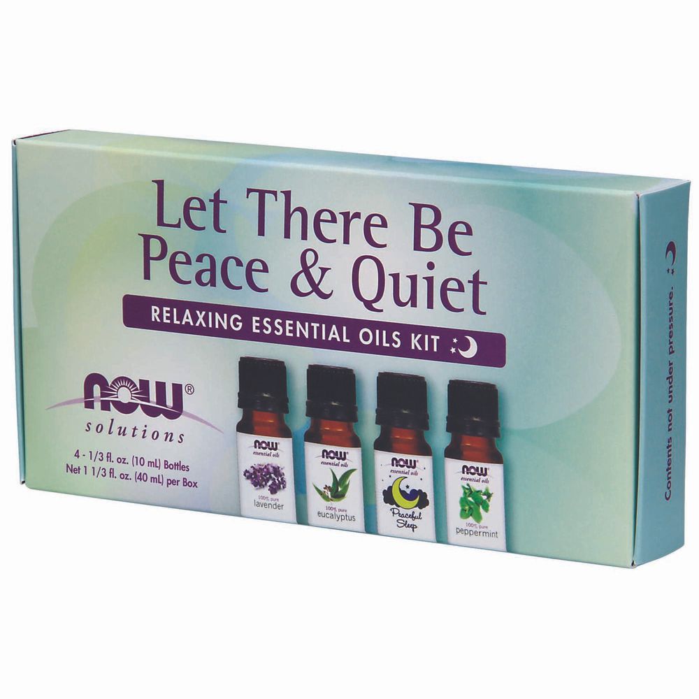 NOW Let There Be Peace and Quiet Relaxing Essential Oils Kit - 4 Bottles