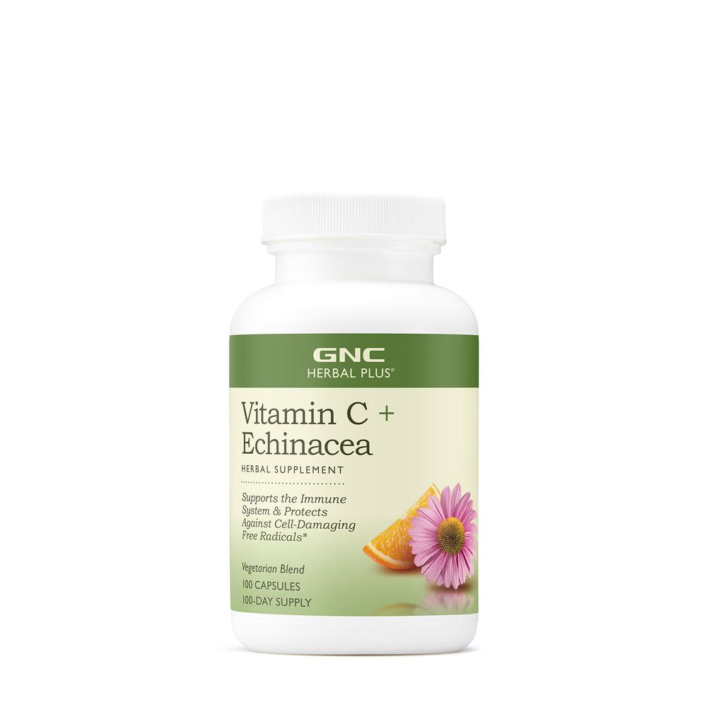 GNC Herbal Plus Vitamin C Plus Echinacea - 100 Capsules