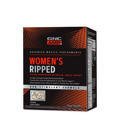 GNC AMP Women's Ripped Non-Stim Vitapak Program with Metabolism + Muscle Support - 30 Vitapaks.
