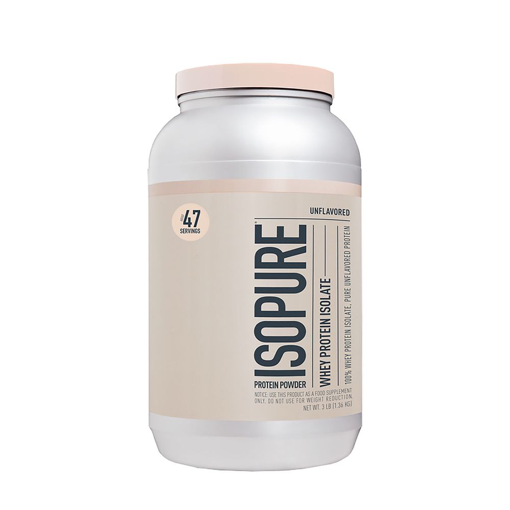 Isopure Whey Protein Isolate - Unflavored (47 Servings) - 3 lbs. - Zero Sugar