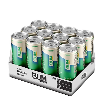 Bum Energy Energy Drink - Citrus Burst - 12Oz. (12 Cans) - Zero Sugar