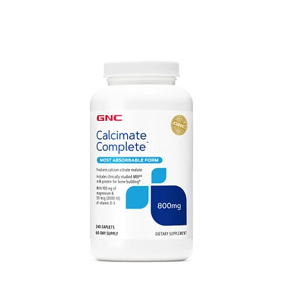 GNC Calcimate Complete 800 Mg - 240 Caplets (60 Servings)