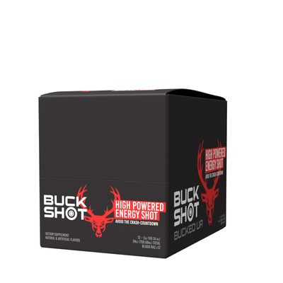 Bucked Up Buck Shot High Powered Energy Shot - Blood Raz - 2Oz. (12 Pack)