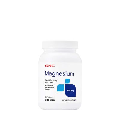 GNC Magnesium Capsules 500Mg - 120 Capsules (120 Servings)