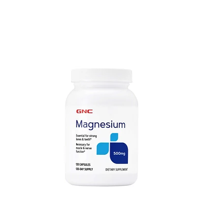 GNC Magnesium Capsules 500Mg - 120 (120 Servings)