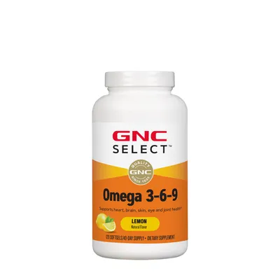 GNC Select Omega 3-6-9 - Lemon - 120 Softgels (40 Servings)
