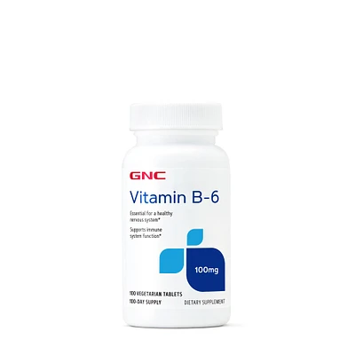 GNC Vitamin B-6 100 Mg Healthy - Vegetarian Tablets (100 Servings)