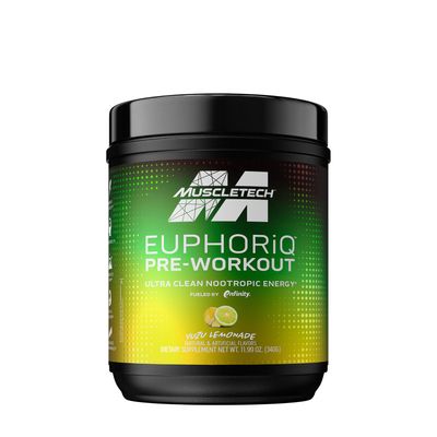 MuscleTech Euphoriq Nootropic Energy Pre-Workout - Yuzu Lemonade (20 Servings) - 11.99 fl. Oz