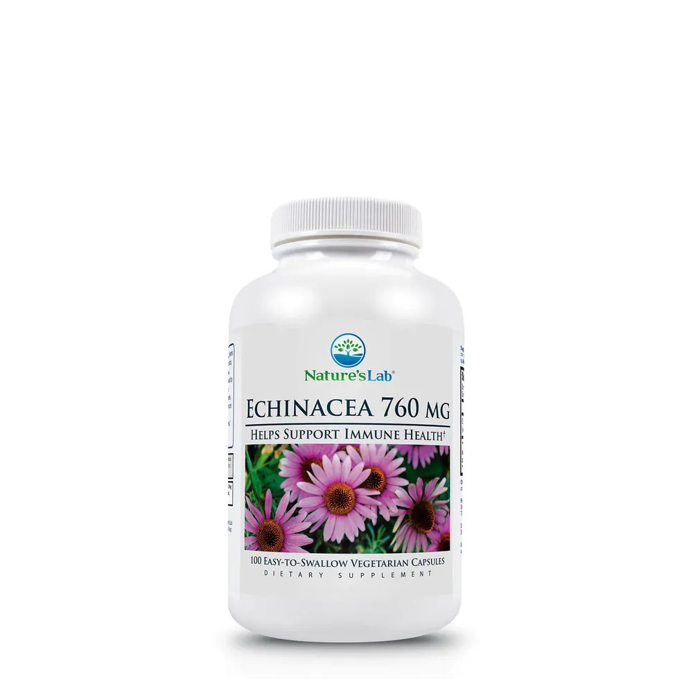 Nature's Lab Echinacea 760Mg - 100 Capsules (50 Servings)