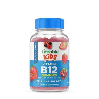 Lifeable Kids Vitamin B - Sugar Free Vitamin B12 Vitamin B - 60 Gummies (30 Servings)
