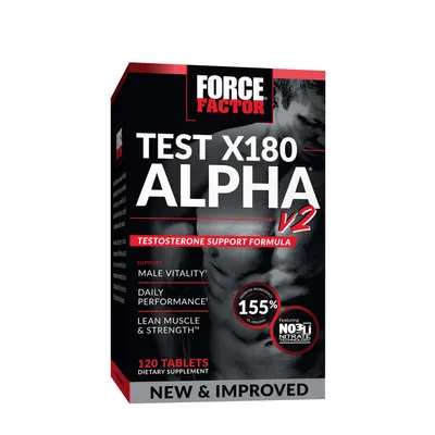 Force Factor Test X180 Alpha V2 - 120 Tablets (60 Servings)