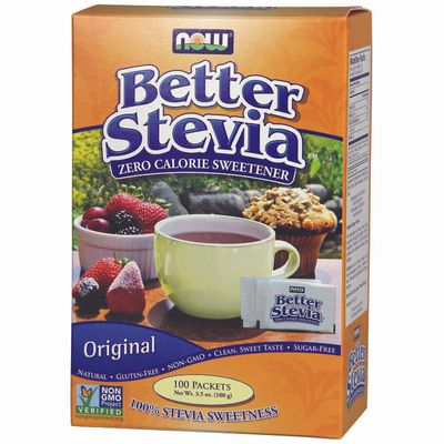 NOW Better Stevia Zero Calorie Sweetner - 100 Packets