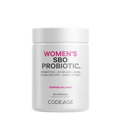 Codeage Women's Probiotic 50 Billion Cfu & Prebiotics Vegan Digestion Supplement - 60 Capsules (30 Servings)