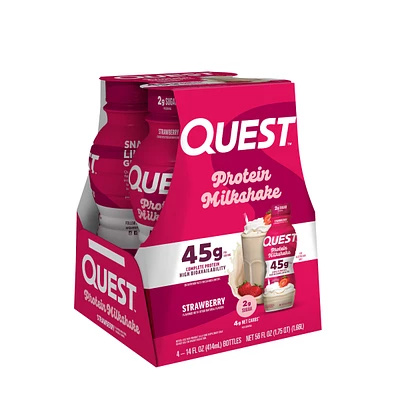 Quest Protein Milkshake Rtd - Strawberry 14 Fl Oz (4 Bottles)