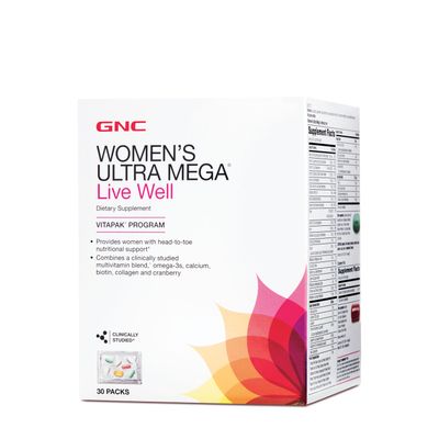 GNC Women's Ultra Mega Live Well Vitapak Program - 30 Pack
