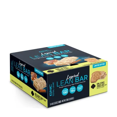 GNC Total Lean Layered Protein Bar - Girl Scout Toast-Yay - 9 Bars