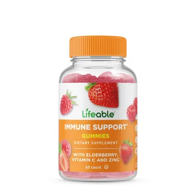 Lifeable Immune Support with Elderberry Vitamin C - 60 Gummies (30 Servings)