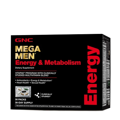 GNC Mega Men Energy & Metabolism Vitapak Program (30 Servings) Vitamin B - 30 Packs