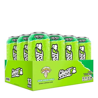 GHOST Energy Drink - Warheads Sour Green Apple - 12 Cans