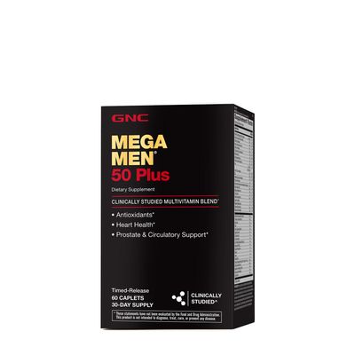 GNC Mega Men 50 Plus Multivitamin - 60 Caplets (30 Servings)