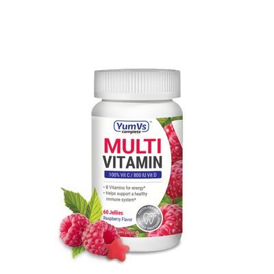 YumVs Multi Vitamin Vitamin C - Raspberry Flavor Vitamin C - 60 Jellies (30 Servings) Vitamin C - 60 Gummies