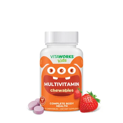 VitaWorks Kids Multivitamin with Iron Vegan - 120 Chewables (60 Servings)