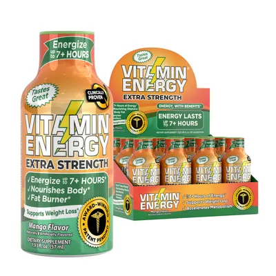 Vitamin Energy Immune+ Energy with Benefits - Mango - 1.93 Oz. (12 Bottles)