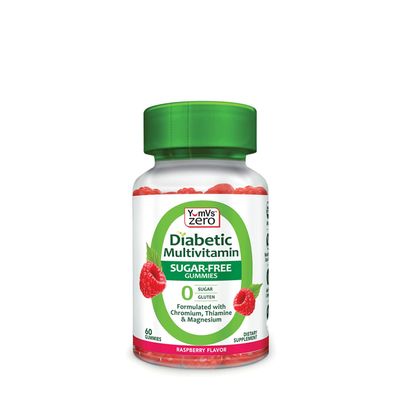 YumVs Diabetic Care Multivitamin Gummies - Raspberry - 60 Gummies (30 Servings)
