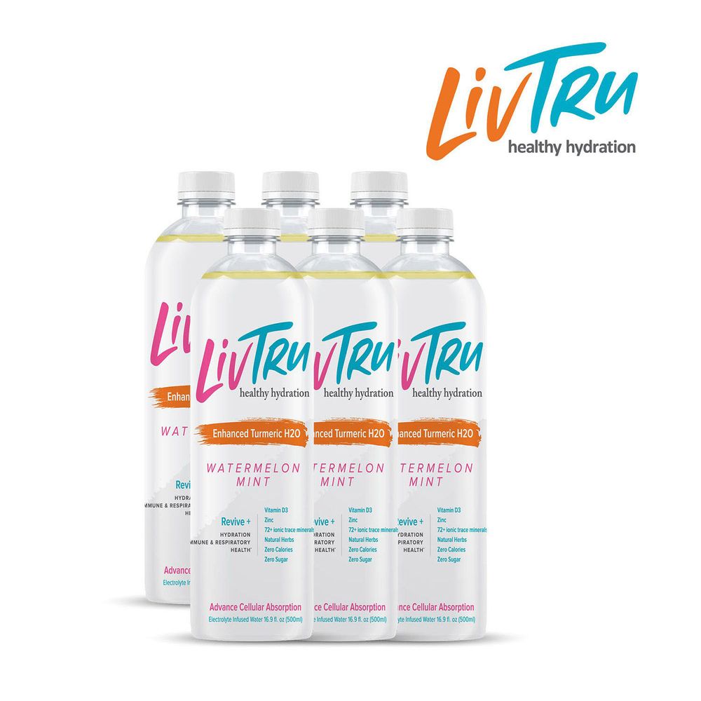 LivTru Healthy Hydration Electrolyte Infused Water - Watermelon Mint - 6 Bottles