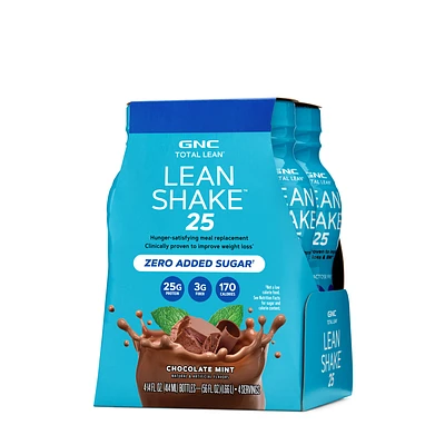 GNC Total Lean Shake 25 Healthy - Chocolate Mint 14Oz. (4 Bottles)