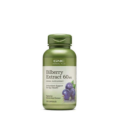 GNC Herbal Plus Bilberry Extract 60Mg Healthy - 100 Capsules (100 Servings)
