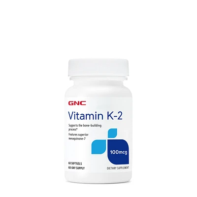 GNC Vitamin K-2 - 100 Mcg 60 Softgels (60 Servings)
