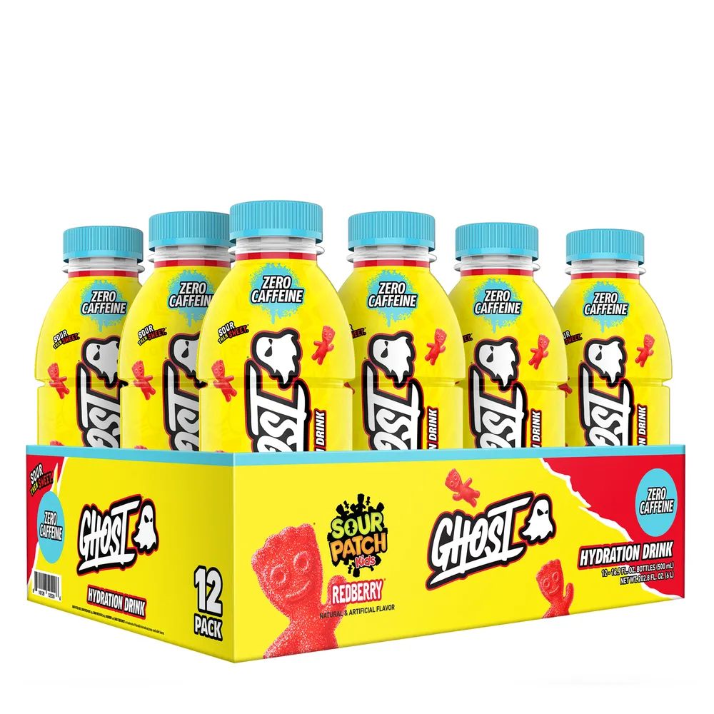GHOST Energy Drink- Zero Sugar - SOUR PATCH KIDS BLUE RASPBERRY (12 Drinks,  16 Fl Oz. Each) by GHOST Energy at the Vitamin Shoppe