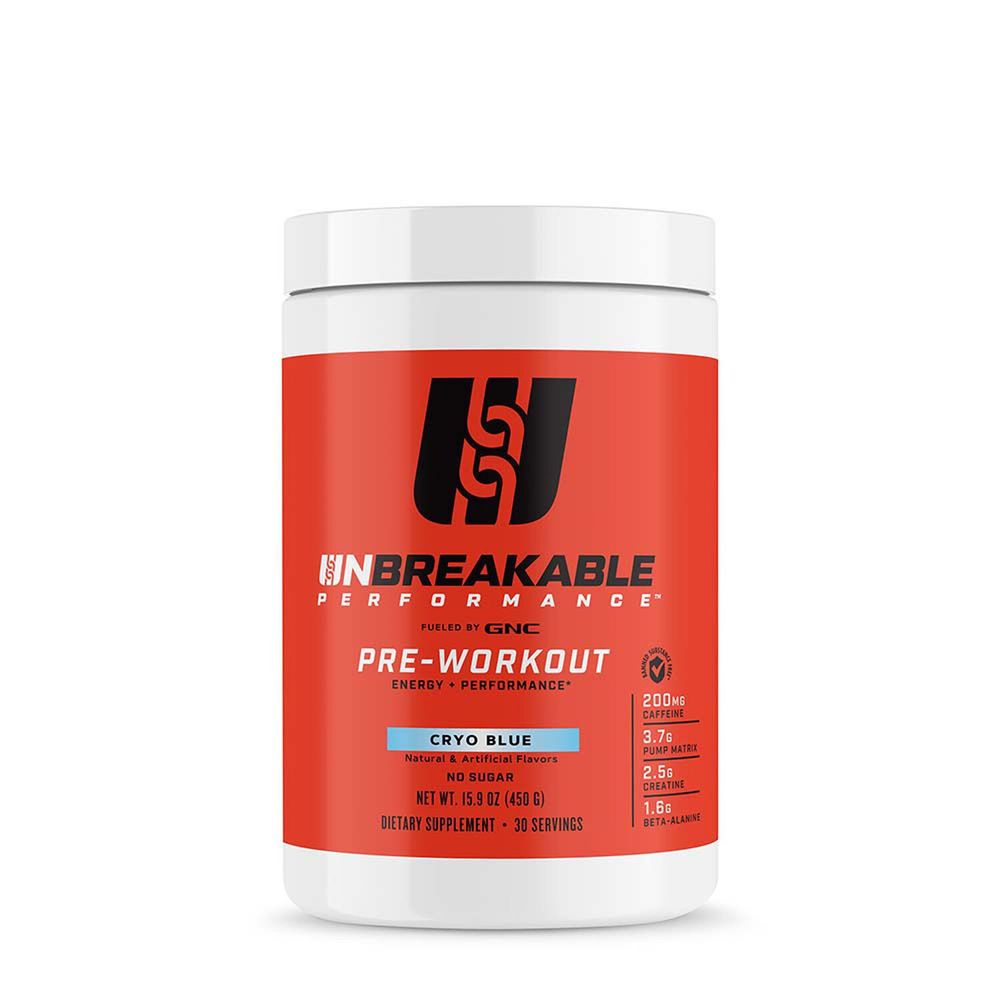 UNBREAKABLE PERFORMANCE Pre-Workout - Cryo Blue - 15.9 Oz