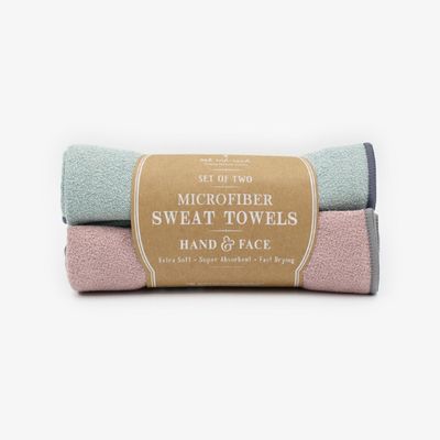 Oak and Reed Sweat Towels - Turquoise/rose - Set Of 2 - 2 Towels