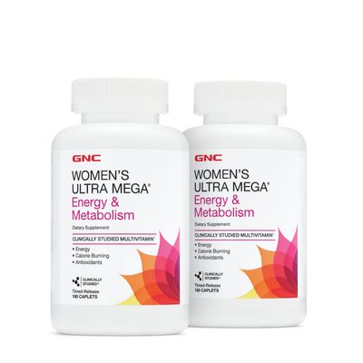 GNC Women's Ultra Mega Energy & Metabolism Healthy - Twin Pack (90 Servings Each)