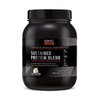 GNC AMP Sustained Protein Blend - Vanilla Milkshake (28 Servings) 32.29 fl. Oz